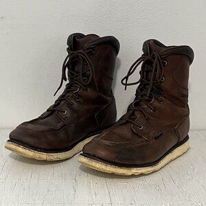 Red Wing 411 Traction Tred Mens Size 10.5 D Boots 8 Inch Moc Toe Waterproof...